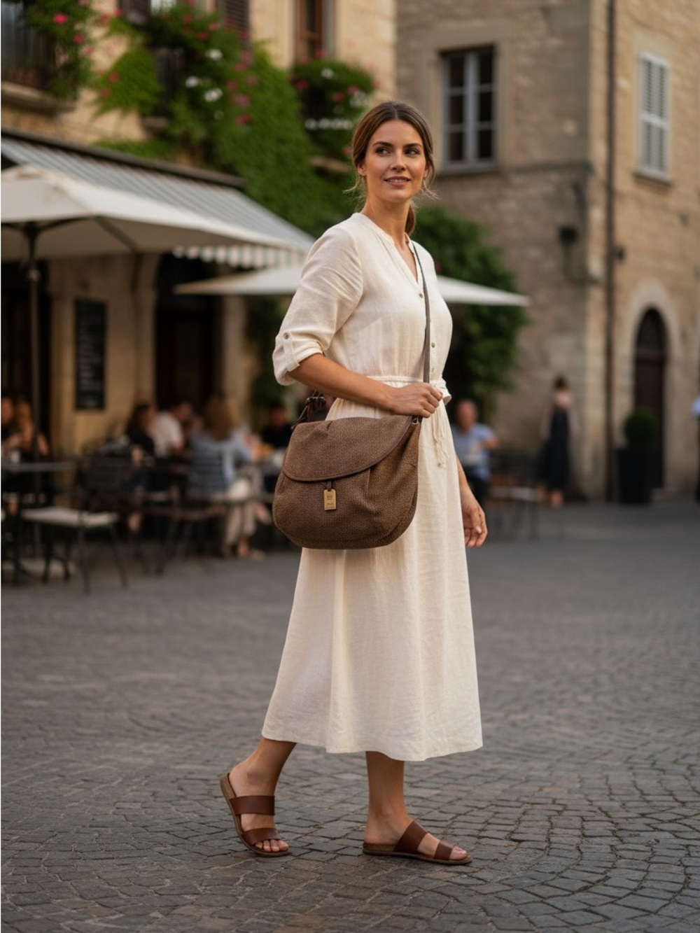 Borbonese by Redwall – Archival O.P. Print Crossbody – Patented Italian Brass